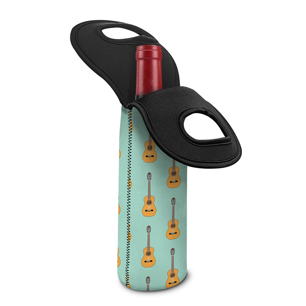 Classical Guitar Pattern Print Single Neoprene Wine Tote