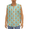 Classical Guitar Pattern Print Sleeveless Baseball Jersey