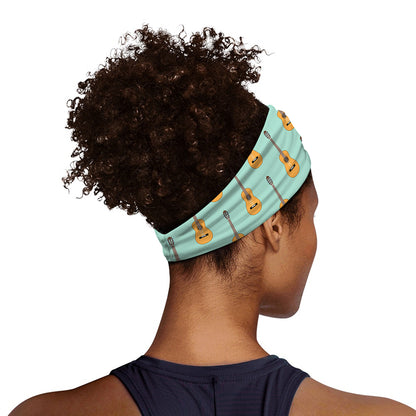 Classical Guitar Pattern Print Sports Headband