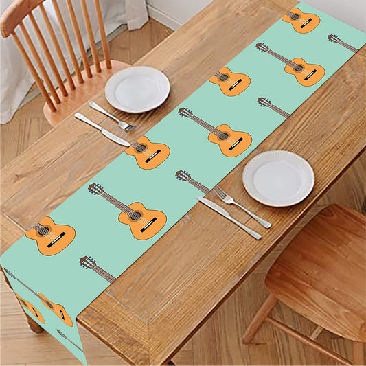 Classical Guitar Pattern Print Table Runner