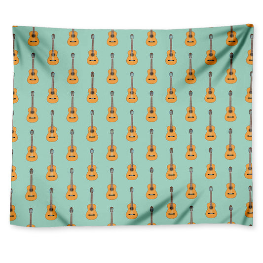 Classical Guitar Pattern Print Tapestry