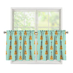 Classical Guitar Pattern Print Tier Curtains