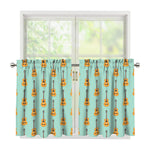 Classical Guitar Pattern Print Tier Curtains