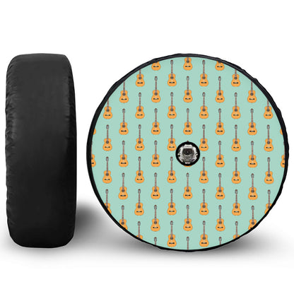 Classical Guitar Pattern Print Tire Cover With Camera Hole