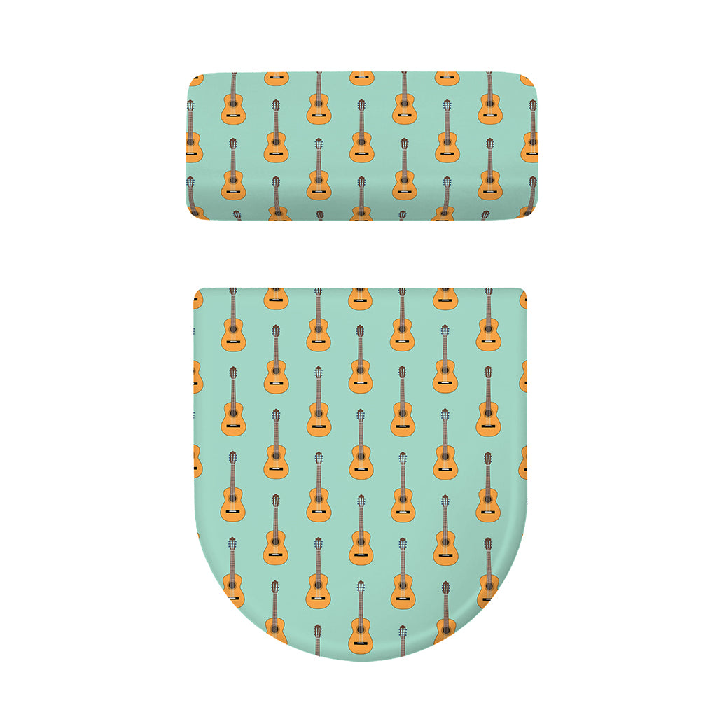 Classical Guitar Pattern Print Toilet Lid And Tank Cover Set