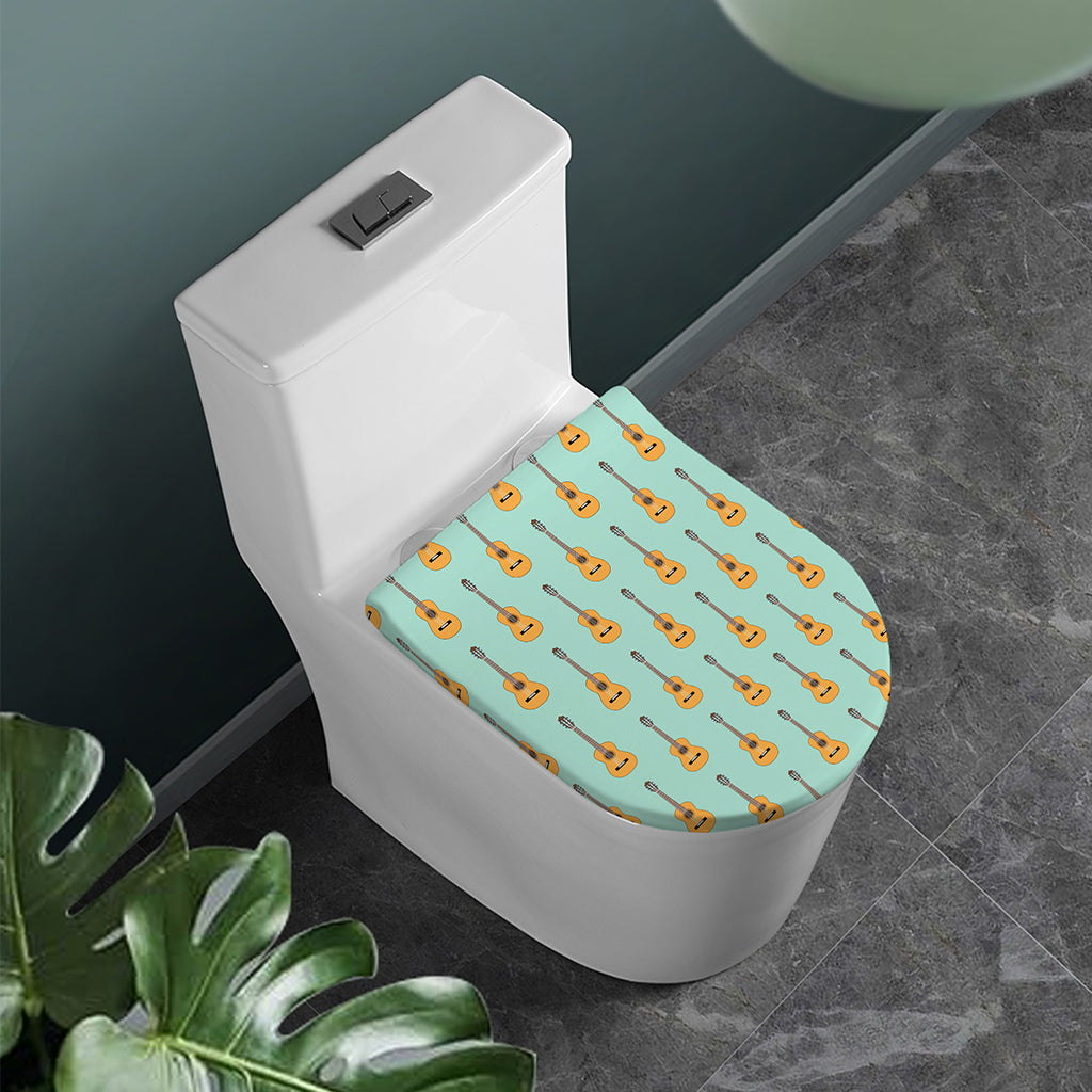 Classical Guitar Pattern Print Toilet Lid Cover