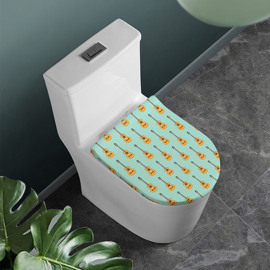 Classical Guitar Pattern Print Toilet Lid Cover