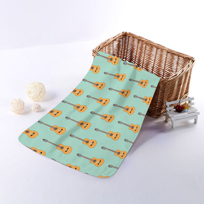 Classical Guitar Pattern Print Towel