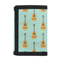 Classical Guitar Pattern Print Trifold Wallet