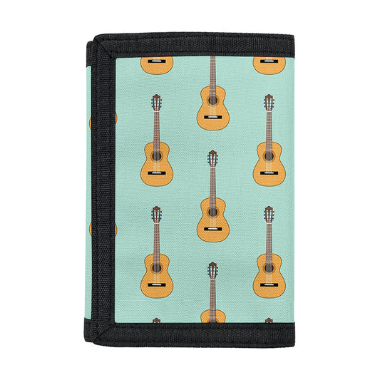 Classical Guitar Pattern Print Trifold Wallet