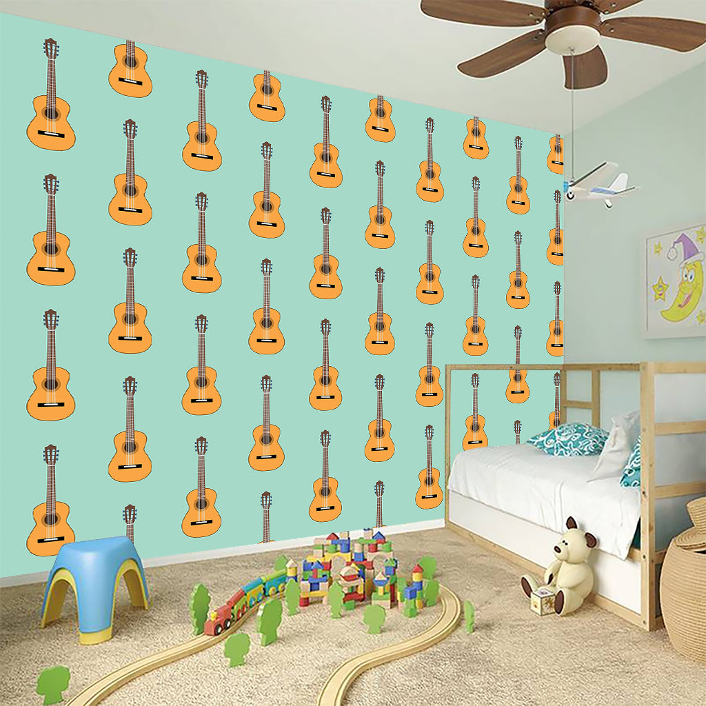 Classical Guitar Pattern Print Wall Sticker