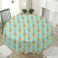 Classical Guitar Pattern Print Waterproof Round Tablecloth