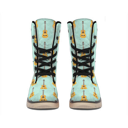 Classical Guitar Pattern Print Winter Boots