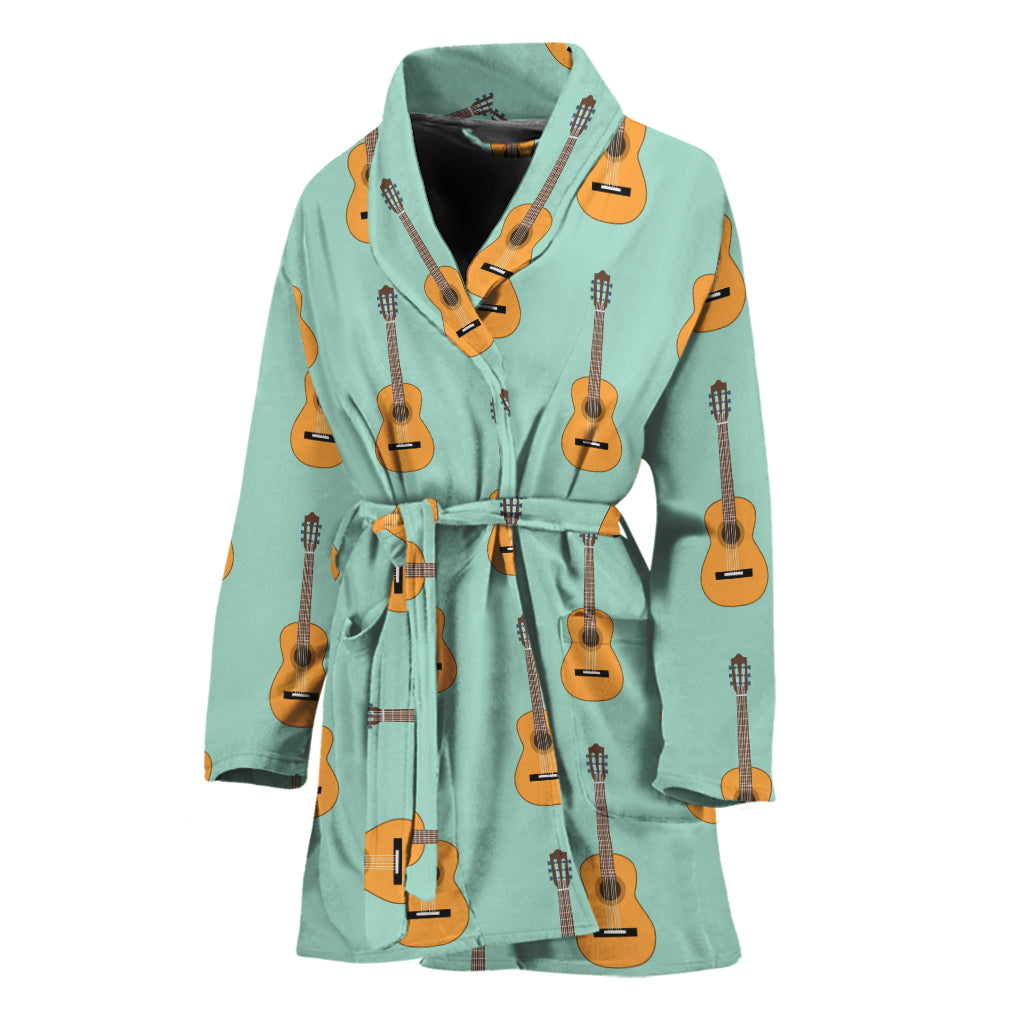 Classical Guitar Pattern Print Women's Bathrobe