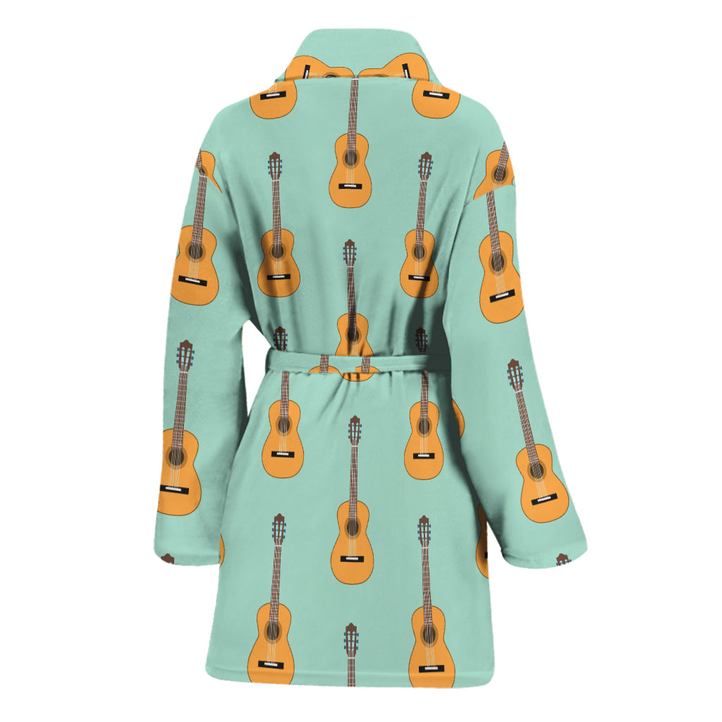 Classical Guitar Pattern Print Women's Bathrobe