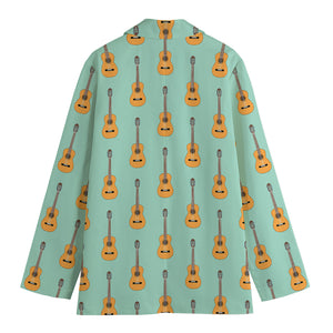 Classical Guitar Pattern Print Women's Blazer