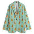 Classical Guitar Pattern Print Women's Cotton Blazer