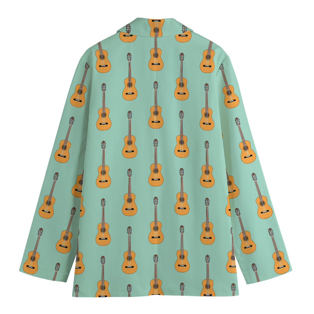 Classical Guitar Pattern Print Women's Cotton Blazer