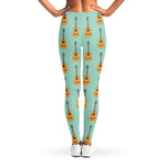 Classical Guitar Pattern Print Women's Leggings