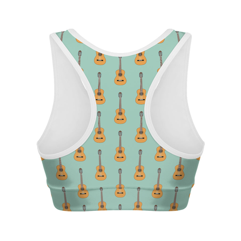 Classical Guitar Pattern Print Women's Sports Bra