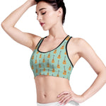 Classical Guitar Pattern Print Women's Sports Bra