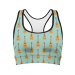 Classical Guitar Pattern Print Women's Sports Bra