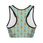 Classical Guitar Pattern Print Women's Sports Bra
