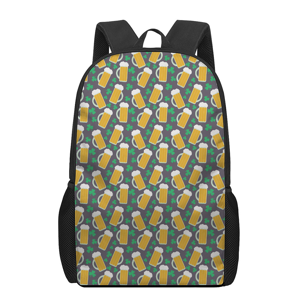 Clover And Beer St. Patrick's Day Print 17 Inch Backpack