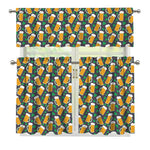 Clover And Beer St. Patrick's Day Print 3 Piece Kitchen Curtains