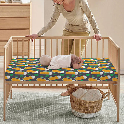 Clover And Beer St. Patrick's Day Print Baby Crib Sheet
