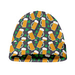 Clover And Beer St. Patrick's Day Print Beanie