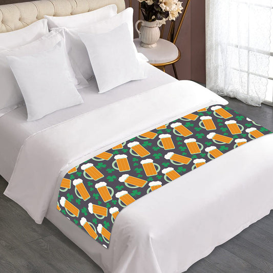Clover And Beer St. Patrick's Day Print Bed Runner