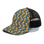 Clover And Beer St. Patrick's Day Print Black Mesh Trucker Cap