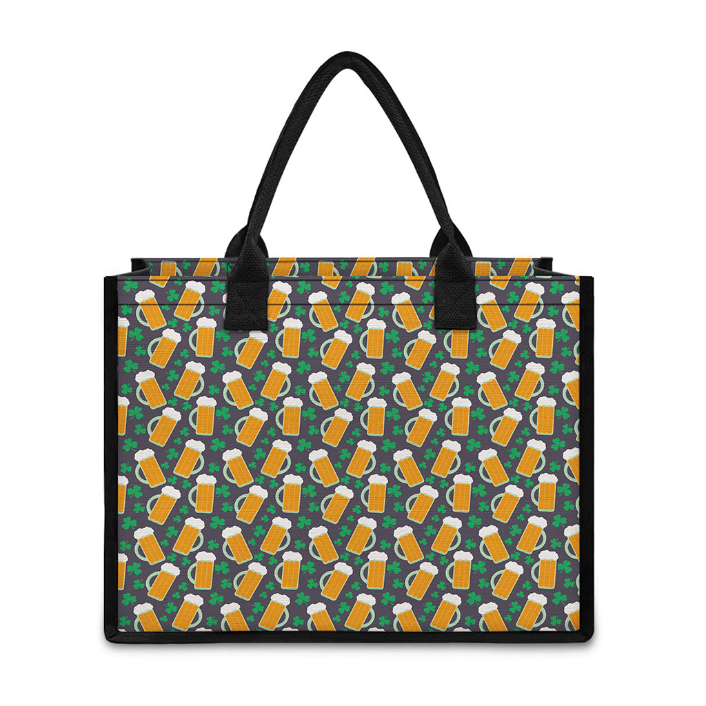Clover And Beer St. Patrick's Day Print Canvas Tote Bag