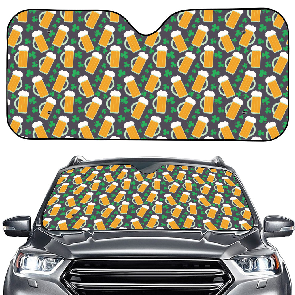 Clover And Beer St. Patrick's Day Print Car Windshield Sun Shade