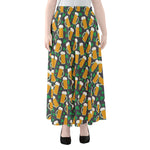 Clover And Beer St. Patrick's Day Print Chiffon Maxi Skirt