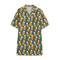 Clover And Beer St. Patrick's Day Print Cotton Hawaiian Shirt
