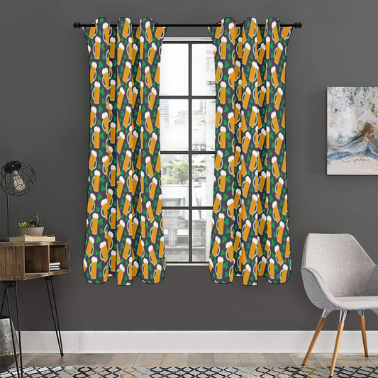 Clover And Beer St. Patrick's Day Print Curtain