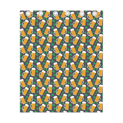 Clover And Beer St. Patrick's Day Print Curtain