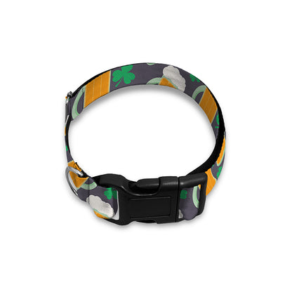 Clover And Beer St. Patrick's Day Print Dog Collar
