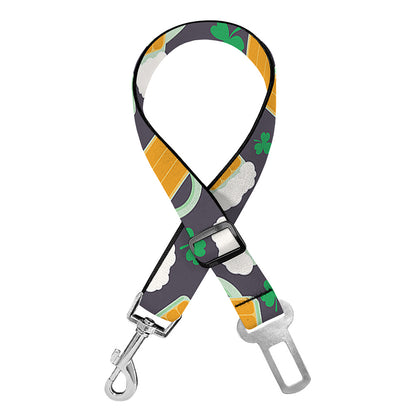 Clover And Beer St. Patrick's Day Print Dog Seat Belt