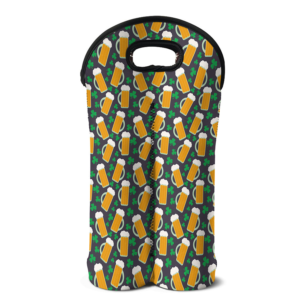 Clover And Beer St. Patrick's Day Print Double Neoprene Wine Tote