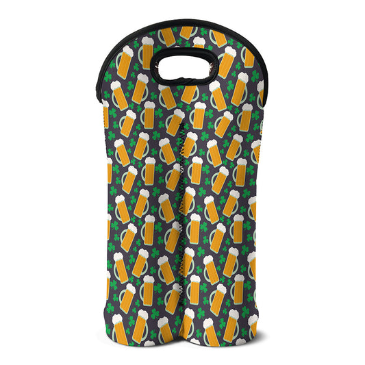 Clover And Beer St. Patrick's Day Print Double Neoprene Wine Tote