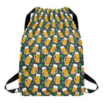 Clover And Beer St. Patrick's Day Print Drawstring Backpack