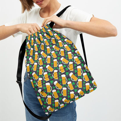 Clover And Beer St. Patrick's Day Print Drawstring Backpack