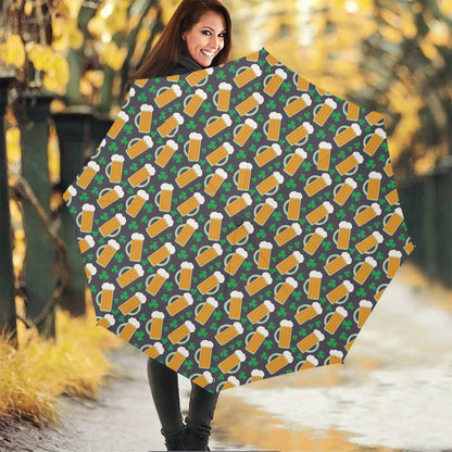 Clover And Beer St. Patrick's Day Print Foldable Umbrella