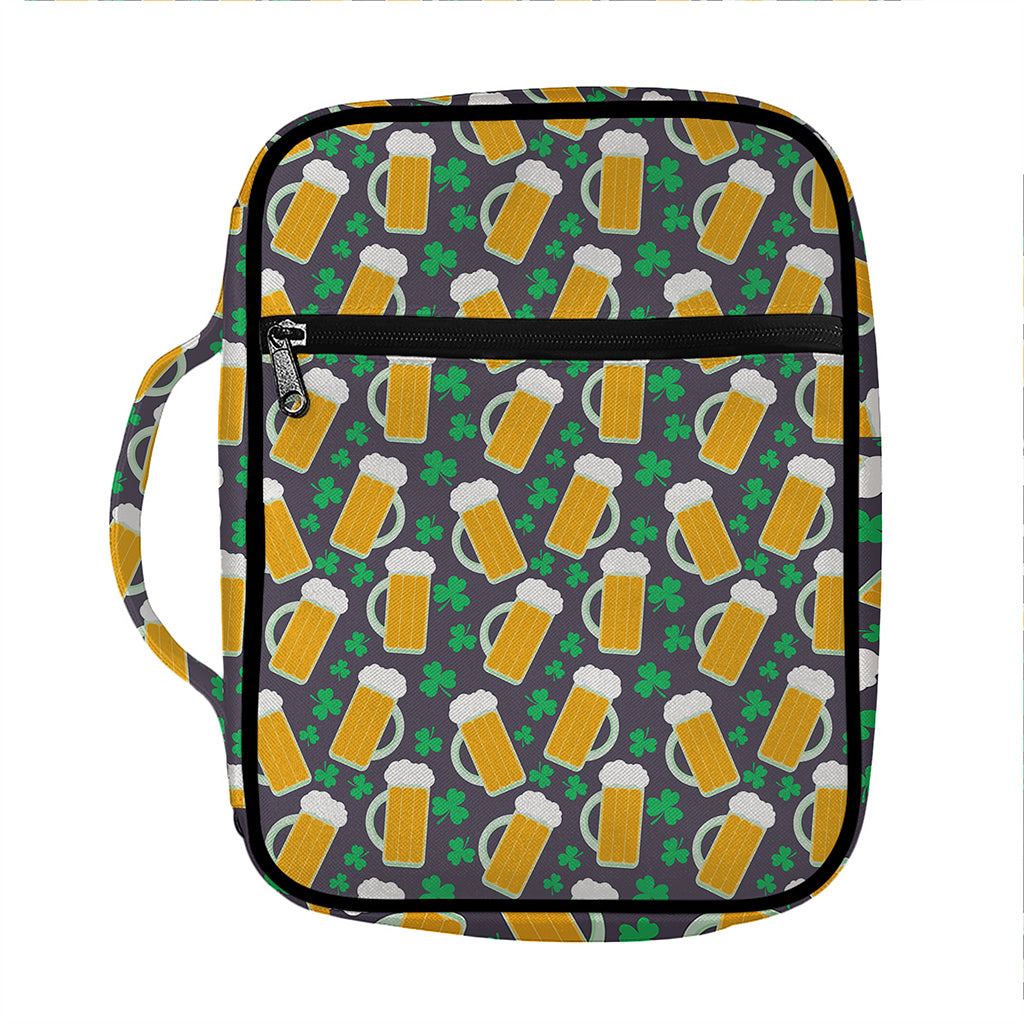 Clover And Beer St. Patrick's Day Print Front Pocket Bible Bag