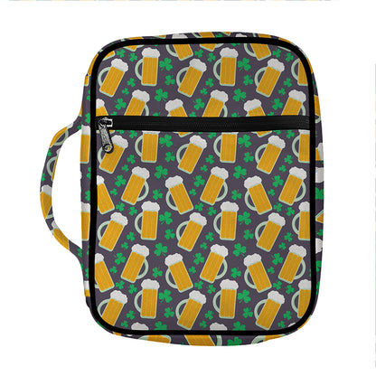 Clover And Beer St. Patrick's Day Print Front Pocket Bible Bag