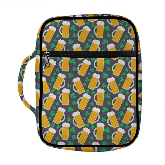 Clover And Beer St. Patrick's Day Print Front Pocket Bible Bag