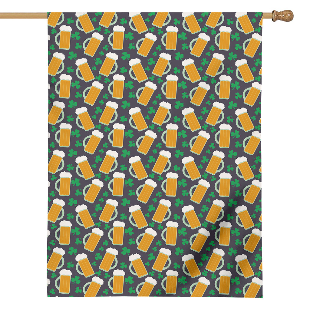 Clover And Beer St. Patrick's Day Print House Flag